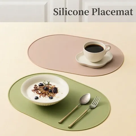 Tovaglietta In Silicone Resistente Al Calore Impermeabile All'Olio Ovale Tappetino Da Tavola Antiscivolo Lavabile Stile Nordico