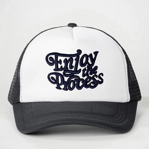 Cappellino Trucker Mesh Cappello Da Baseball Ricamo Enjoy The Process Letra Regolabile Traspirante Protezione Solare Outdoor