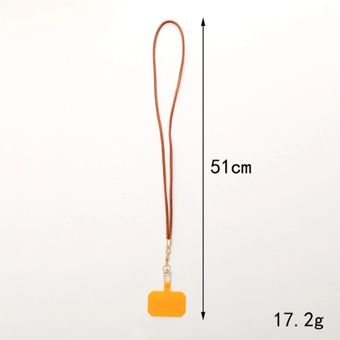 Retro Cowhide Leather Phone Lanyard Minimalist Metal Chain Strap With Case Patch Vintage Neck Hanging Accessories Gift