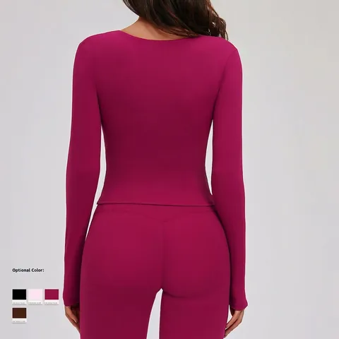 Dames Yoga Outfit Lange Mouwen V Hals Wrap Top En Leggings Met Hoge Taille Slim Fit Fitness Sportkleding