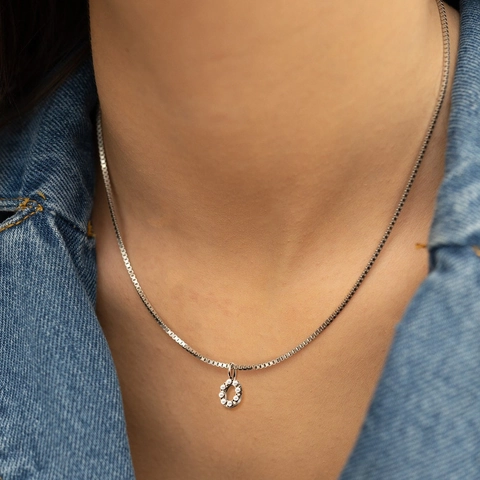Stainless Steel Initial Alphabet Pendant Necklace With Artificial Pearl Fashion Simple Box Chain Jewelry For Women