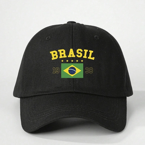 Brasil Print Baseball Cap Polyester Adjustable Outdoor Sun Hat Curved Brim Casual Sports For Men Women