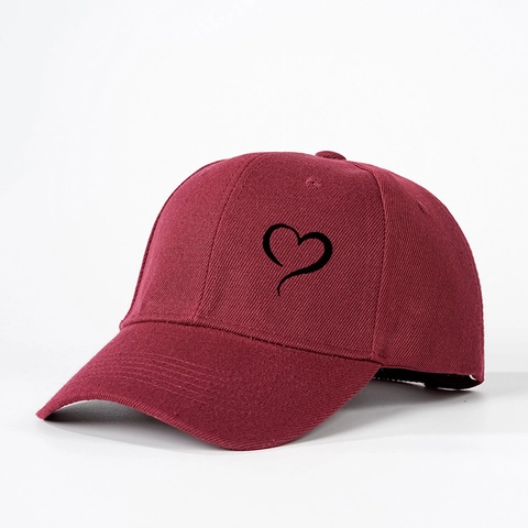 Baseball Cap Herz Stickerei Verstellbar Outdoor Sonnenschutz Polyester Freizeit Hut Für Damen Herren