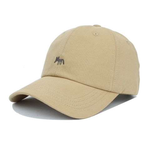 Fox Embroidery Baseball Cap Cotton Sun Hat Curved Brim Adjustable Outdoor Sports For Men Women Unisex