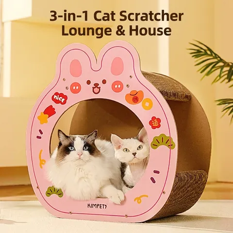 Maison Griffoir Pour Chat Carton Ondulé Durable Lit De Meulage Griffes Intérieur Forme De Lapin Lion Pour Animaux
