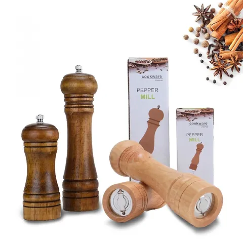 Manual Pepper Mill Wood Grinder Ceramic Core Adjustable Coarseness Spice Seasoning Shaker Kitchen Accessory