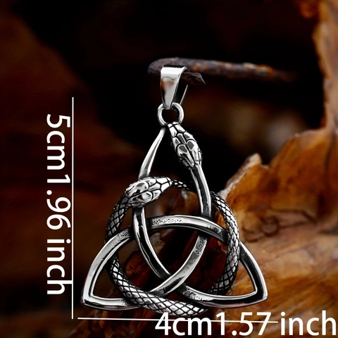 Collana Con Pendente Serpente Nodo Celtico Vichingo Vintage Argento Antico Lega Di Zinco Nordico Gotico Punk Gioielli Per Uomo
