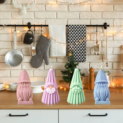 Christmas Santa Claus Gnome Silicone Mold For DIY Handmade Aromatherapy Candle Plaster Ornament Resin Crafting Festive Gift