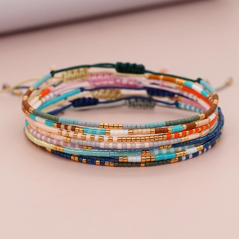 Morse Code Bracelet Handmade Miyuki Seed Bead Adjustable Woven Rope Minimalist Jewelry Women