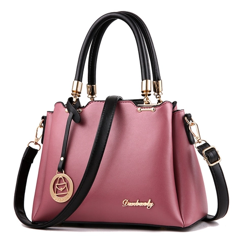 Women Handbag PU Leather Top Handle Crossbody Shoulder Bag Solid Color Retro Structured Satchel For Daily Commute