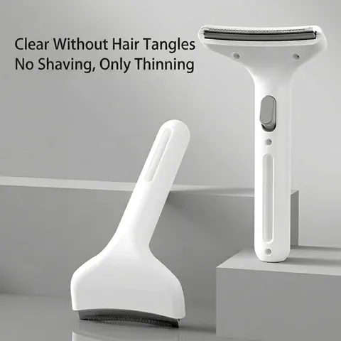 Pet De-shedding Comb With Stainless Steel Arc Blade One-Button Self-Cleaning Grooming Thinning Tool For Cats And Dogs