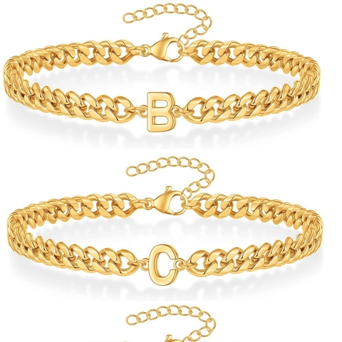 Roestvrijstalen Cubaanse Schakelarmband Met Hanger Voor Initiaalletters Mode Hip Hop Sieraden Voor Heren Dames