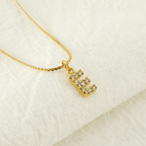 Collana Con Iniziale In Acciaio Inossidabile Placcato Oro Strass Ciondolo Alfabeto Gioielli Di Moda Per Donna