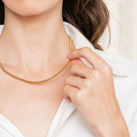Vintage Minimalist Stainless Steel Gold Plated Multi Layer Necklace For Women Geometric Chain Niche Jewelry Choker Gift