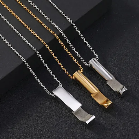 Collar Con Colgante De Acero Inoxidable Minimalista Barra Geométrica Pilar Cilíndrico Joyería Punk Para Hombres Y Mujeres
