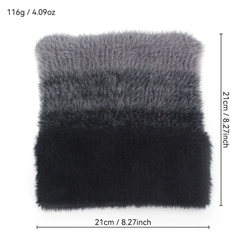 Berretto Con Orecchie Di Gatto Donna Peluche Maglia Acrilica Inverno Caldo Gradiente Colore Contrasto Moda Casual