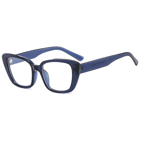 Occhiali Anti Luce Blu Montatura PC Trasparente Occhio Di Gatto Quadrati Protezione UV400 Moda Unisex