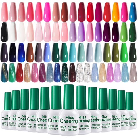 Gel Nail Polish LED UV Soak Off Varnish Matte Glossy Cat Eye Glitter Finish Long Lasting Salon DIY Manicure