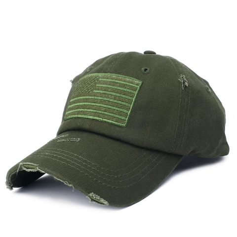 Casquette De Baseball Distressed Coton Brodée Drapeau Américain Vintage Ajustable Chapeau Extérieur Hommes Femmes