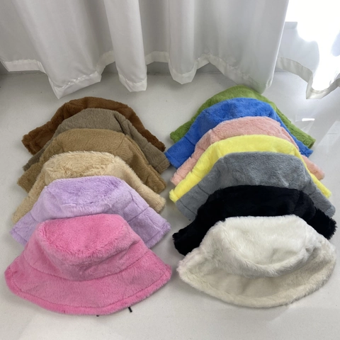 Chapeau Seau À Bord Incurvé De Couleur Unie Pour Femmes