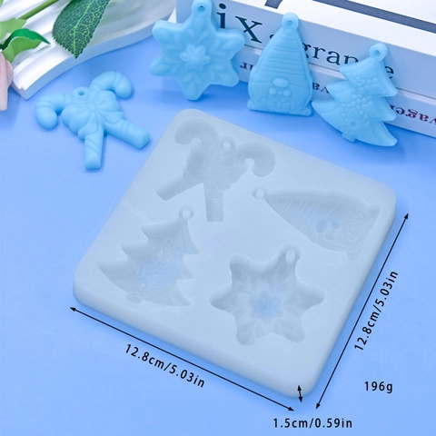 Molde De Silicona De Navidad Copo De Nieve Árbol Bastón De Caramelo Gnomo Para DIY Hornear Pastel Chocolate Resina Artesanía
