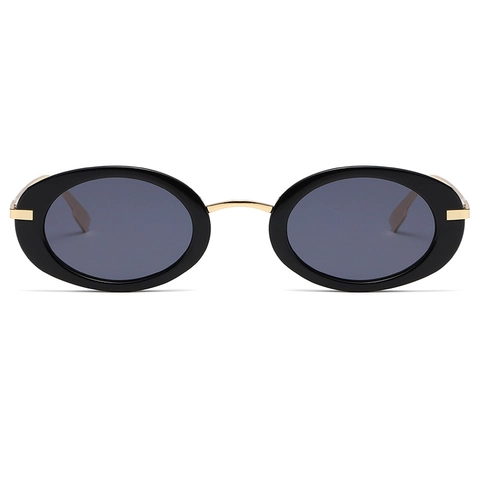 Retro Oval Sonnenbrille Metallrahmen UV400 Schutz Vintage Y2K Cat Eye Stil Punk Mode Brillen Für Herren Damen