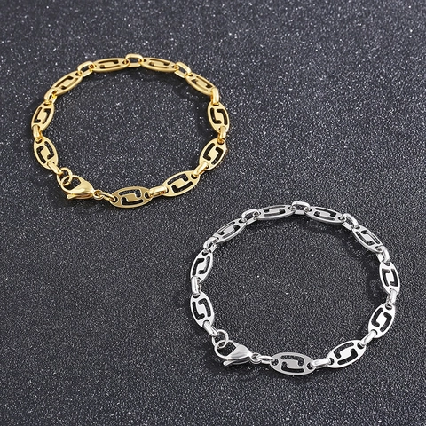 Collar De Cadena De Eslabones Geométricos Ovalados Huecos De Acero Inoxidable Joyería De Moda Para Mujer Diseño Elegante