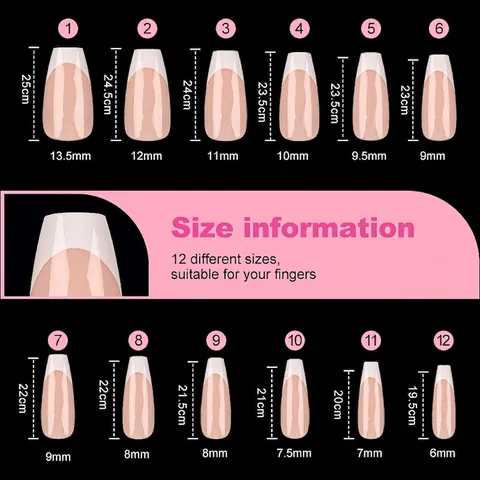 Franse Press On Nagels Nude Roze Coffin Kunstnagels Lange Ballet Fake Nails Professionele DIY Manicure Voor Vrouwen