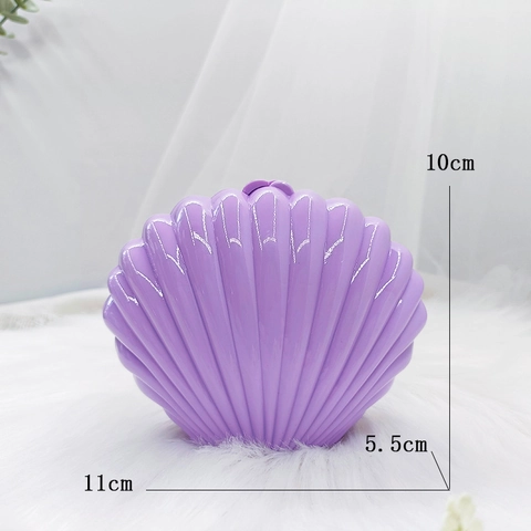 Shell Shaped Jewelry Box Candy Color Plastic Portable Small Items Desktop Organizer Dustproof Storage Case