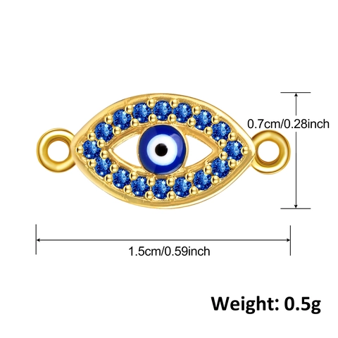 Böser Blick Hamsa Hand Schmuckverbinder Vergoldetes Kupfer Zirkonia Emaille DIY Armband Halskette Herstellung