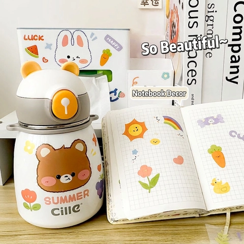 Pegatinas De Animales De Dibujos Animados Transparentes Impermeables PVC Para Decoración DIY Scrapbooking Diario Botella