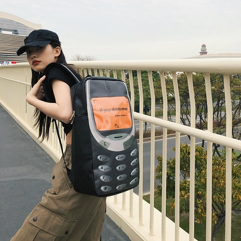 Vintage Handy Rucksack PU Leder Große Kapazität Schultasche Studenten Retro Street Style Persönlichkeit Lässige Reisetasche