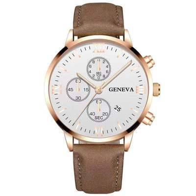Orologio Da Uomo Al Quarzo Cassa In Lega Cinturino In Pelle Numeri Romani Visualizzazione Data Orologio Da Polso Business Casual Analogico