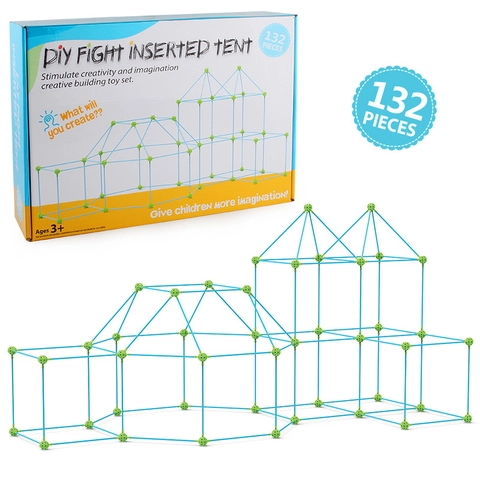 Kit Di Costruzione Di Forti DIY Giocattoli Per La Costruzione Di Tende In Plastica Per Bambini Casa Da Gioco Interna Esterna