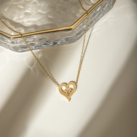Anello A Cuore Con Strass In Acciaio Inossidabile Placcato Oro 18K Impermeabile Ipoallergenico Gioielli Da Donna
