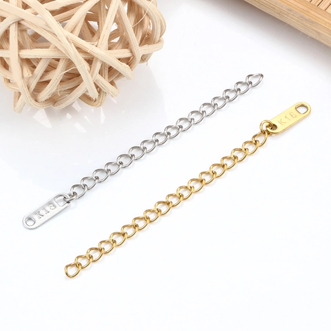 Chaînes D'Extension En Acier Inoxydable Rallonges De Chaîne De Queue Étiquette Estampée Pour Fabrication De Bijoux DIY