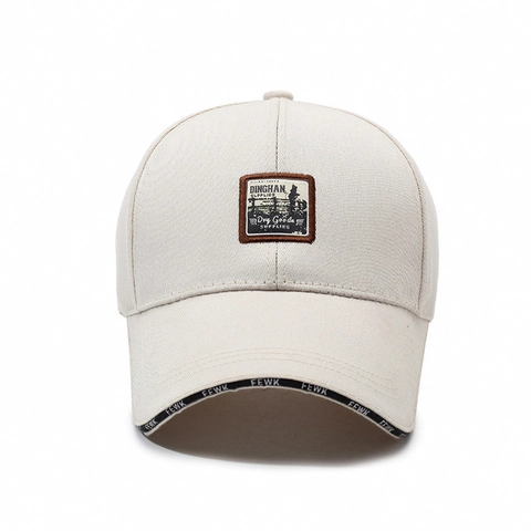 Vintage Baseball Cap Polyester Embroidered Patch Letter Print Adjustable Curved Brim Casual Streetwear Sun Hat