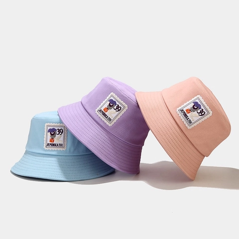 Chapeau Bob En Toile De Coton Protection Solaire Bord Large Écusson Brodé Style Japonais Frais Rétro Extérieur