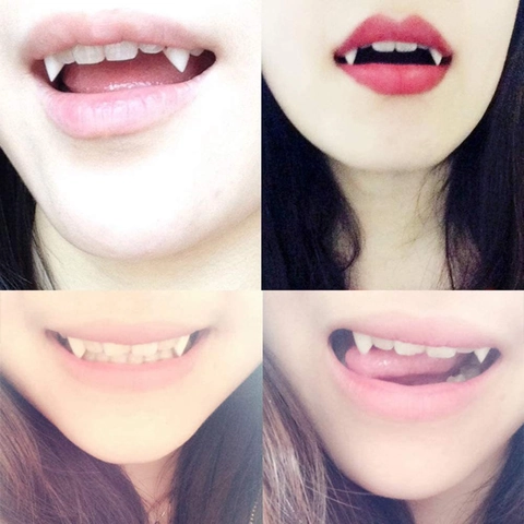 Vampire Fangs Halloween Dentures Resin Costume Teeth Props For Masquerade Party Cosplay Accessories