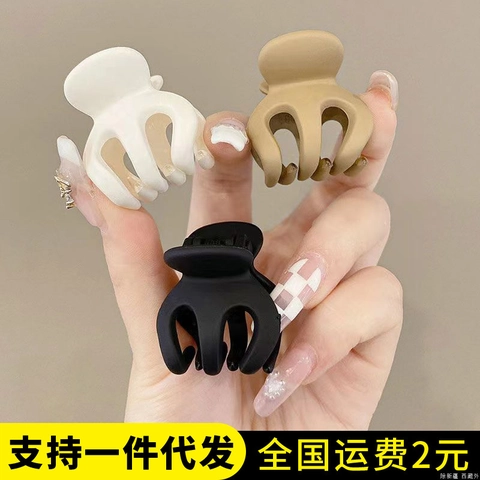 Matte Hair Claw Clips Small Acrylic Frosted Hairpin High Ponytail Holder Elegant Daily Headwear For Women