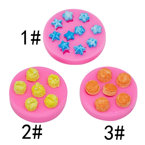 Mini Silicone Mold Star Flower Bow Macaron Round Shape For Fondant Chocolate Cake Decoration DIY Resin Clay Craft
