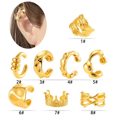 Μοντέρνο Ear Cuff Σε Σχήμα C Από Χαλκό Χωρίς Τρύπα Κλιπ Χόνδρου Φτερό Στέμμα Vintage Κοσμήματα Για Γυναίκες