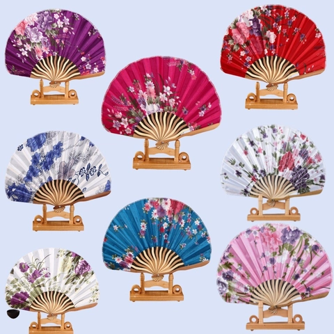 Blattschmuck Faltfächer Bambusrippen Stoff Handfächer Chinesischer Japanischer Stil Für Tanz Hochzeit Party Geschenk