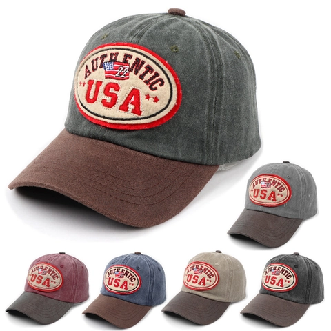 Gorra De Béisbol De Algodón Lavado Vintage Bordado Bandera USA Ajustable Protección Solar Sombrero Deportivo