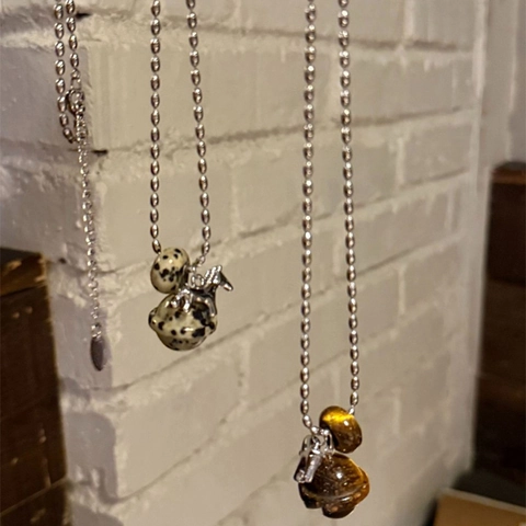 Collana Con Ciondolo Pony Pianeta In Pietra Naturale Acciaio Inossidabile Catena A Sfere Retro Stile Vacanza Donne