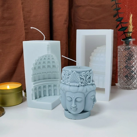 3D Boeddhabeeld Siliconen Vorm Voor DIY Kaarsen Maken Zen Guanyin Tathagata Gips Zeep Hars Knutselen