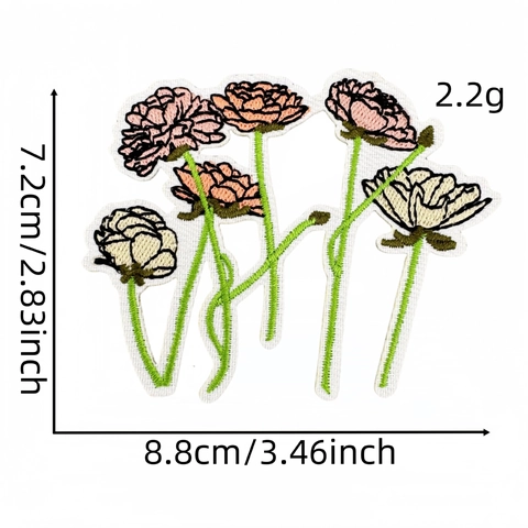 Cartoon Flower Embroidered Patches Iron On Fabric Applique For Clothing Hats Bags Decoration Nature Style Heart Mushroom Rabbit