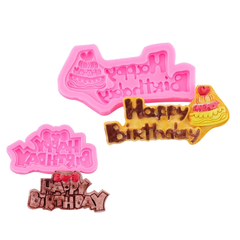 Happy Birthday Letter Silicone Mold For Cake Decoration Fondant Chocolate Baking Tool DIY Dessert Making Supplies