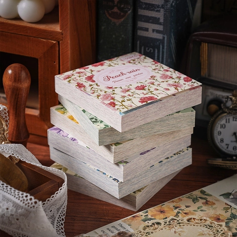 Papier De Scrapbooking Floral Vintage Blocs Notes Non Adhésif Rétro Botanique Papier Matériel Décoratif Pour Journaling Bricolage Papeterie