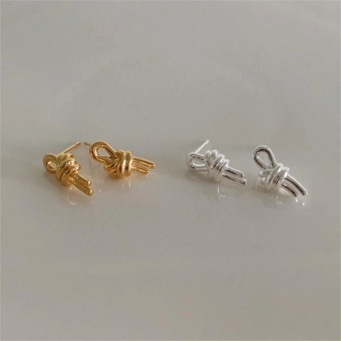 Knoten Ohrstecker 925 Sterlingsilber Minimalistisch Koreanischer Stil Eleganter Ins Schmuck Für Damen